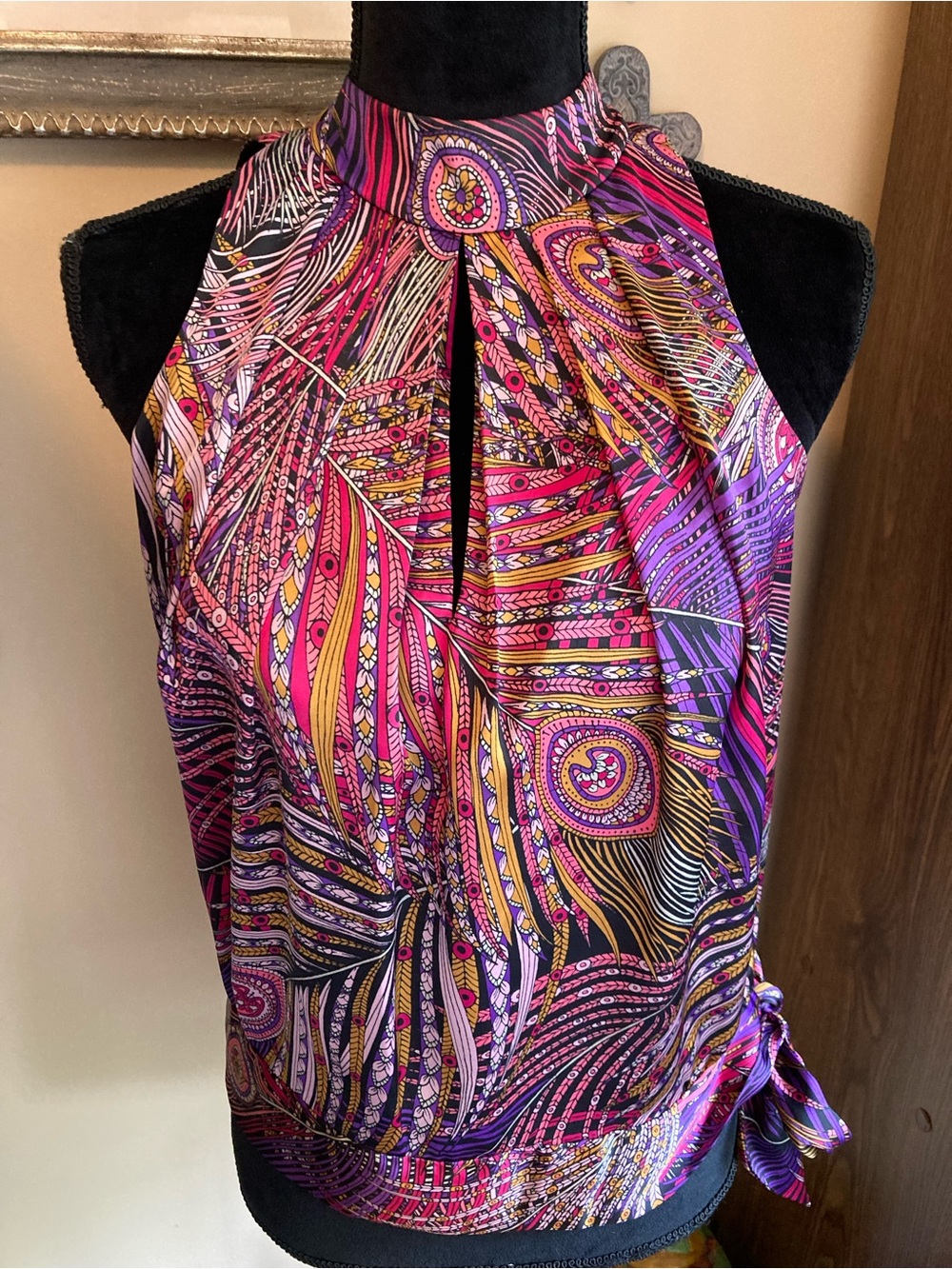 Etcetera Purple & Pink Paisley Halter Neck Top